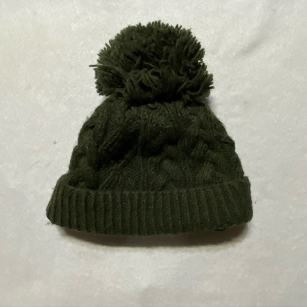 Aran Crafts Green Pom Pom Beanie